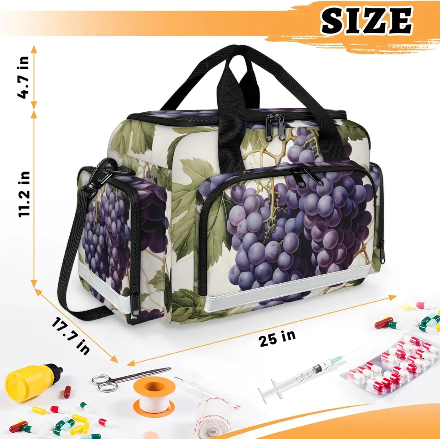 Anti-Scratch Duffle Bag for Travel 25x17.7x11.2 Inch - Waterproof Duffel Bag for Camping Fitness, Durable EMS Gear for First Responders Juicy Grape