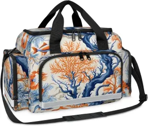 Anti-Scratch Duffle Bag for Travel 25x17.7x11.2 Inch - Waterproof Duffel Bag for Camping Fitness, Durable EMS Gear for First Responders Ocean Fish Coral