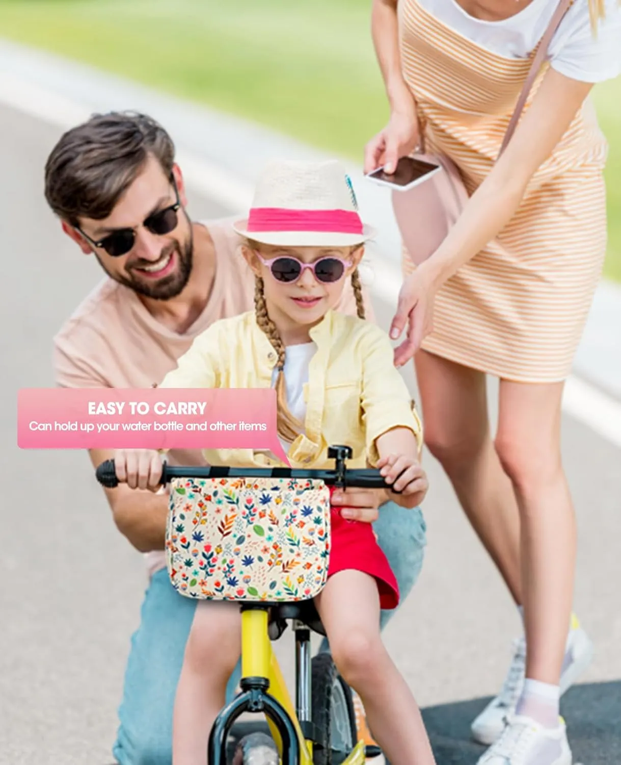 ANZOME Bike Basket for Girls, Children's Front Bike Decoration Accessory for Girls & Boys Gift Fits Most Children's Bikes Like Tricycle, Balance Bike, Scooter