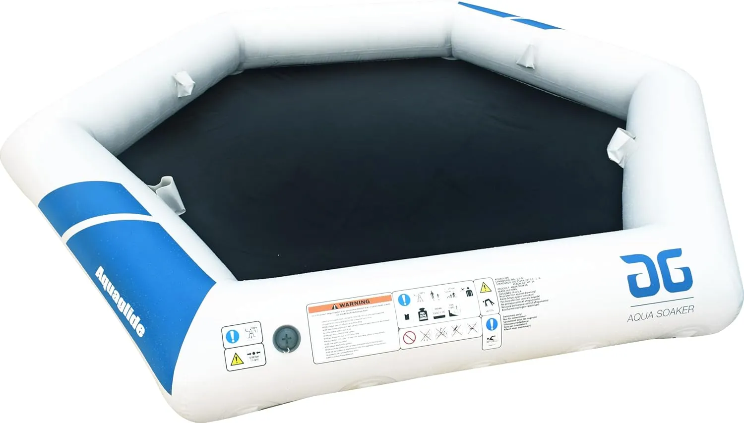 AQUAGLIDE Soaker Lounge - Inflatable 5 Person Float with Mesh, Multicolor, 27.559055118110237