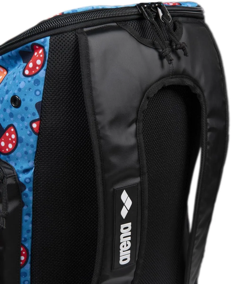 ARENA Spiky III Backpack 45 Swimming Athlete Sports Gym Rucksack Large Training Gear Equipment Swim Bag for Men and Women, 45 Liters, Mushrooms
