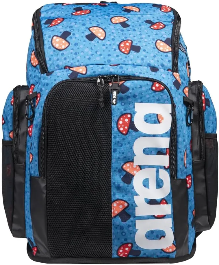 ARENA Spiky III Backpack 45 Swimming Athlete Sports Gym Rucksack Large Training Gear Equipment Swim Bag for Men and Women, 45 Liters, Mushrooms