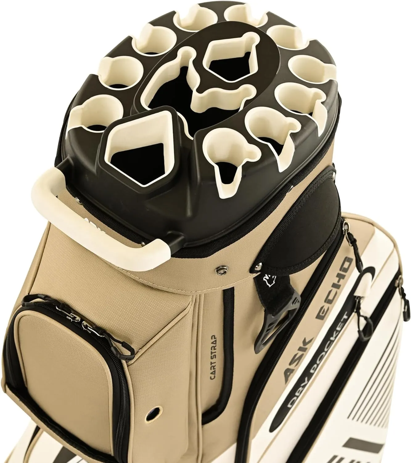 ASK ECHO 2024 T-Lock Golf Cart Bag with 14 Way Organizer Divider Top, Premium Cart Bag