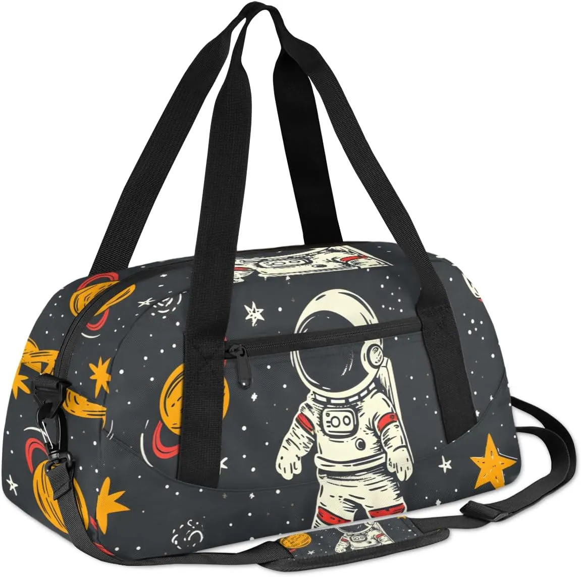Astronauts In Space Kids Duffle Bag Boys Girls Small Sport Dance Gym Bag for Overnight Travel Weekender Carry On