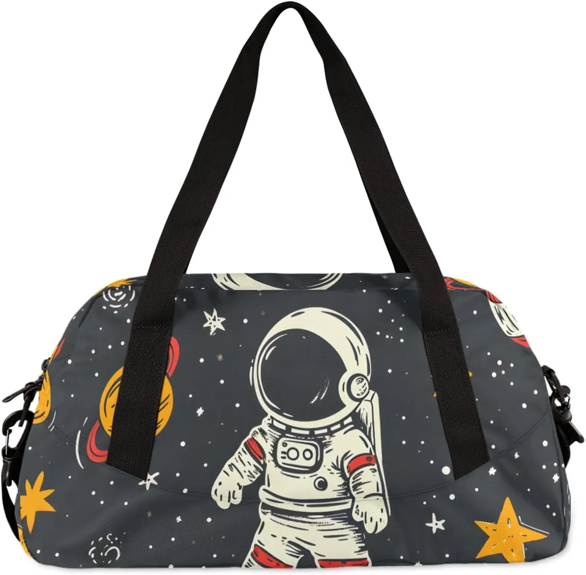 Astronauts In Space Kids Duffle Bag Boys Girls Small Sport Dance Gym Bag for Overnight Travel Weekender Carry On