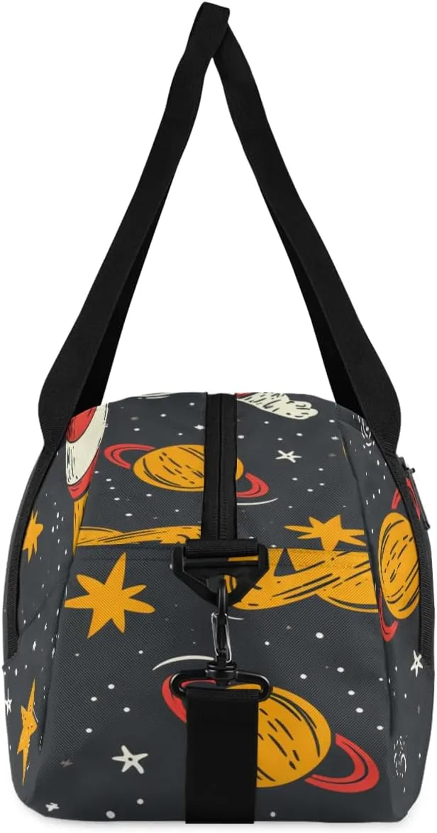 Astronauts In Space Kids Duffle Bag Boys Girls Small Sport Dance Gym Bag for Overnight Travel Weekender Carry On