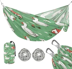 ATTX Cartoon Ducks Camping Hammock - Lightweight & Portable Hammocks, Heavy Duty 330lbs Capacity for Indoor, Hiking, Backpacking, Travel, Backyard, Beach#270