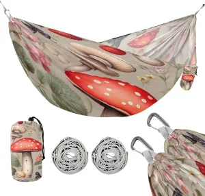 ATTX Mushroom Strawberry Camping Hammock - Lightweight & Portable Hammocks, Heavy Duty 330lbs Capacity for Indoor, Hiking, Backpacking, Travel, Backyard, Beach#298