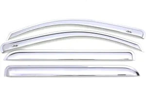 Auto Ventshade [AVS] Outside Mount Rain Guards for 2007 - 2021 Toyota Tundra Crewmax | Window Vent Visors, 4 pcs. - Chrome | 684309
