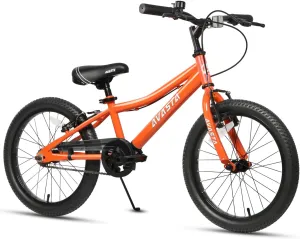 AVASTA Bilbo 18 20 Inch Kids Bike for Boys Girls 5-10 Years Old, Retro Style High Carbon Steel Bicycle with Adjustable Handlebars and Seat, Dual V-Brakes, Kickstand, Multiple Colors