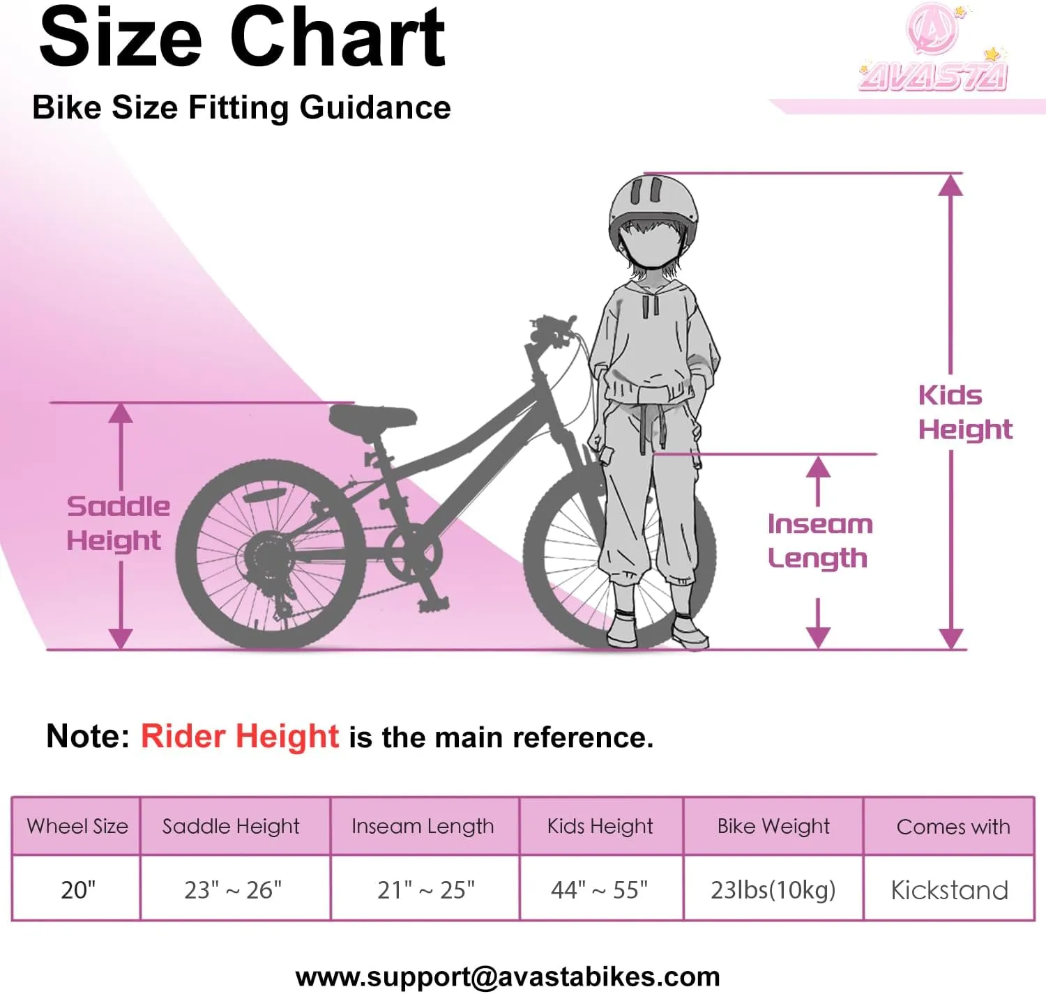 AVASTA Govet 20'' Kids Mountain Bike for 6-12 Years Old Boys Girls with Suspension Fork, 6 Speeds Drivetrain, Multiple Colors