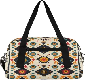 Aztec Ethnic Geometric Kids Duffle Bag Boys Girls Small Sport Dance Gym Bag for Overnight Travel Weekender Carry On