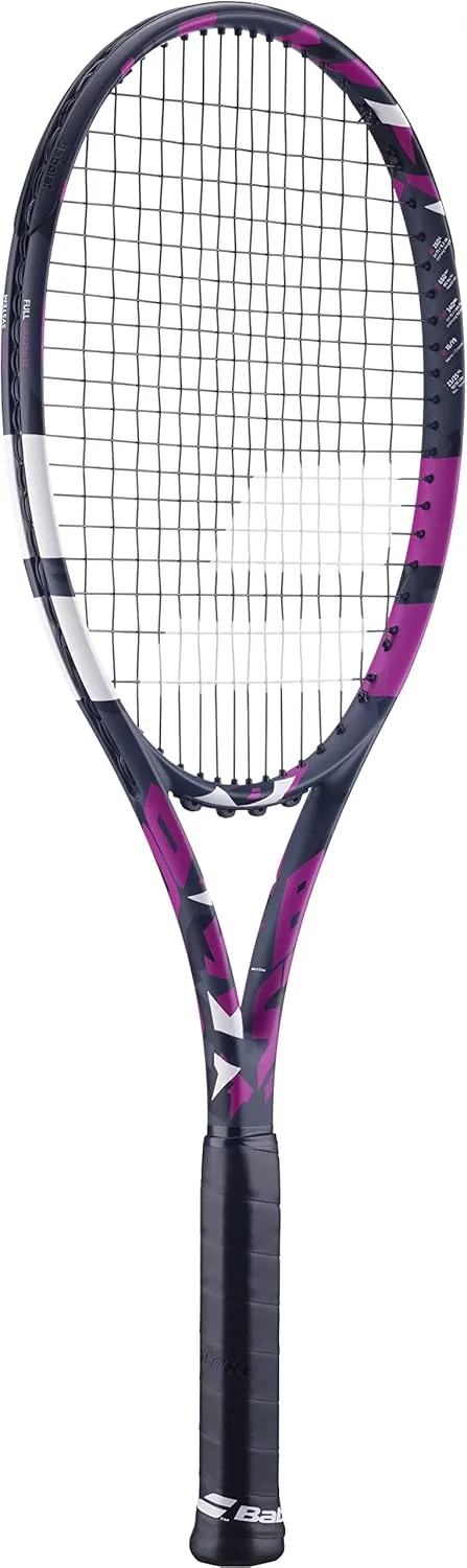 Babolat Boost Aero Tennis Racquet (Pink) Strung with White Babolat Syn Gut at Mid-Range Tension