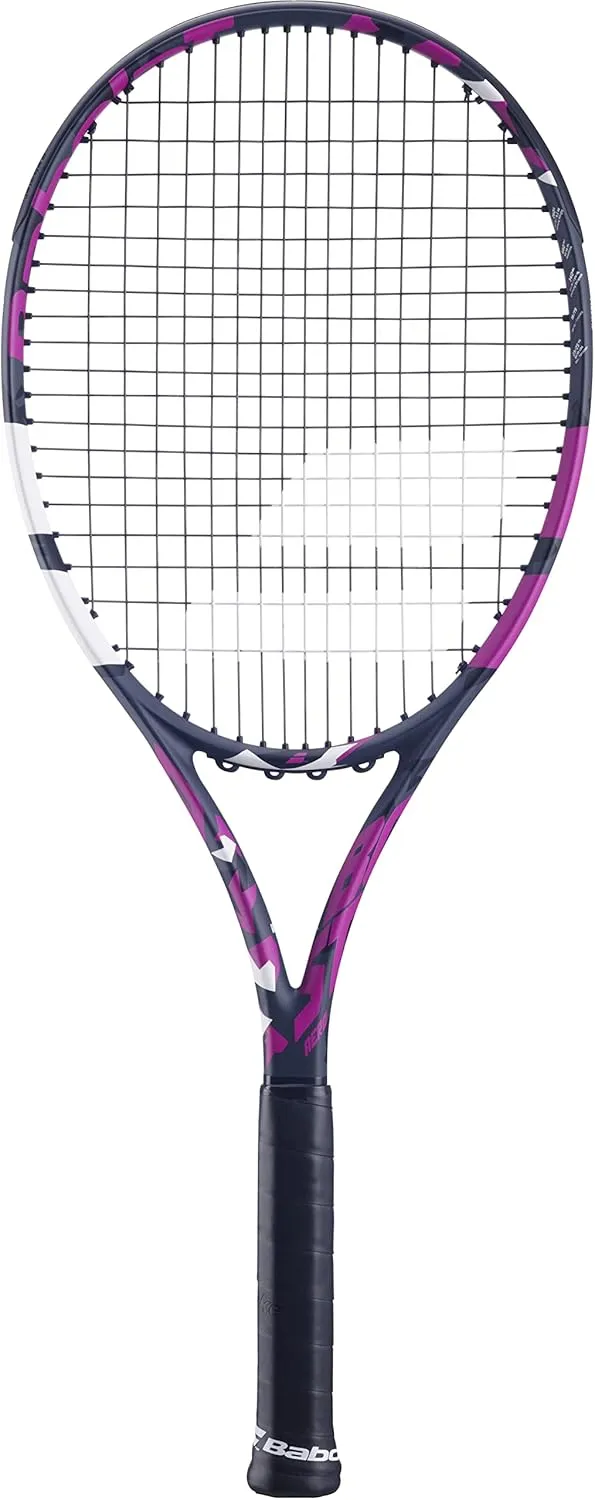 Babolat Boost Aero Tennis Racquet (Pink) Strung with White Babolat Syn Gut at Mid-Range Tension