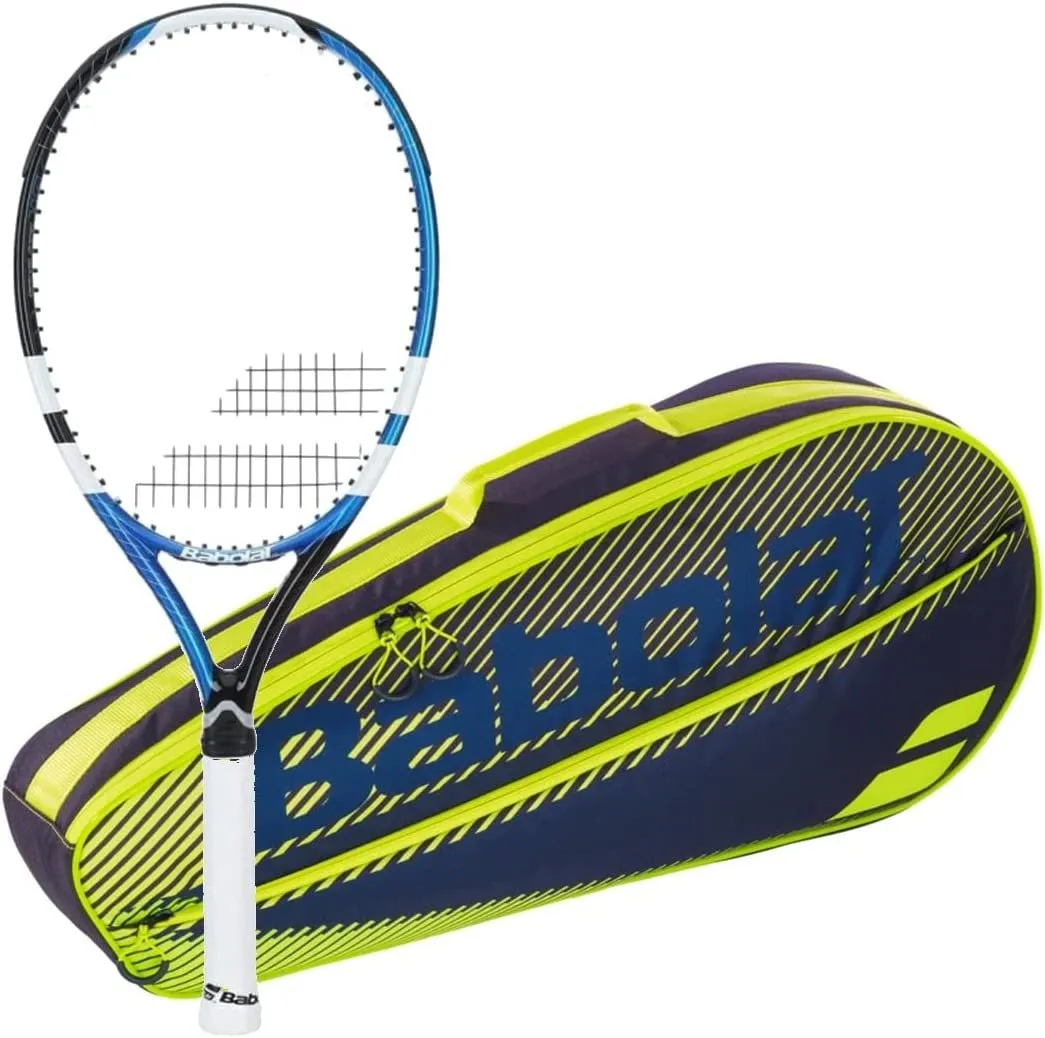 Babolat Drive Max 110 Pre-Strung Tennis Racquet Bundled with an RH3 Club Essential Tennis Bag in Your Choice of Color