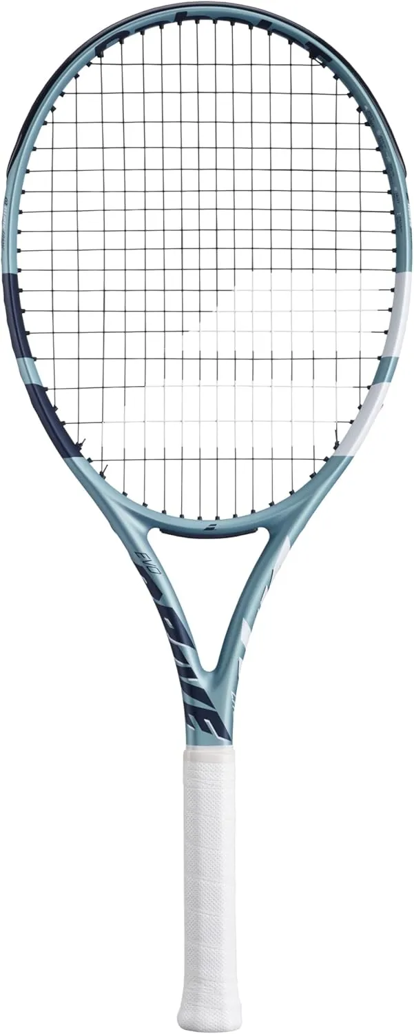 Babolat Evo Drive Lite 2nd Gen Tennis Racquet (Blue) Strung with 16g Syn Gut at Mid-Range Tension
