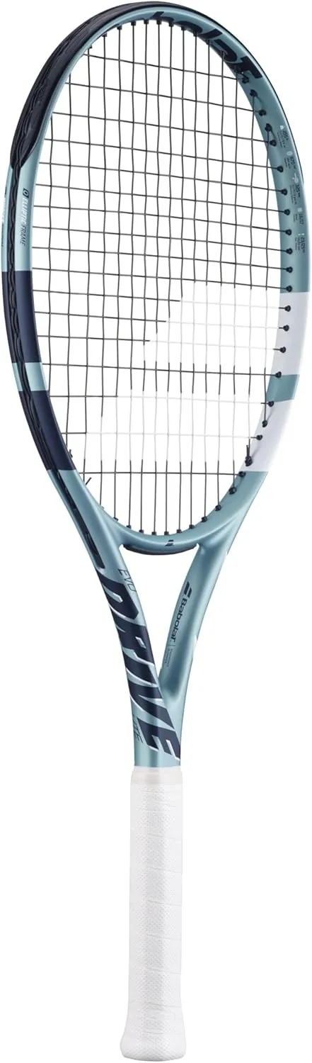 Babolat Evo Drive Lite 2nd Gen Tennis Racquet (Blue) Strung with 16g Syn Gut at Mid-Range Tension