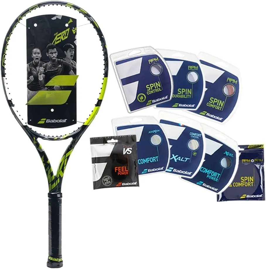 Babolat Pure Aero 98 Tennis Racquet (Choice of String and Tension) (4 1/4), Yellow/Black