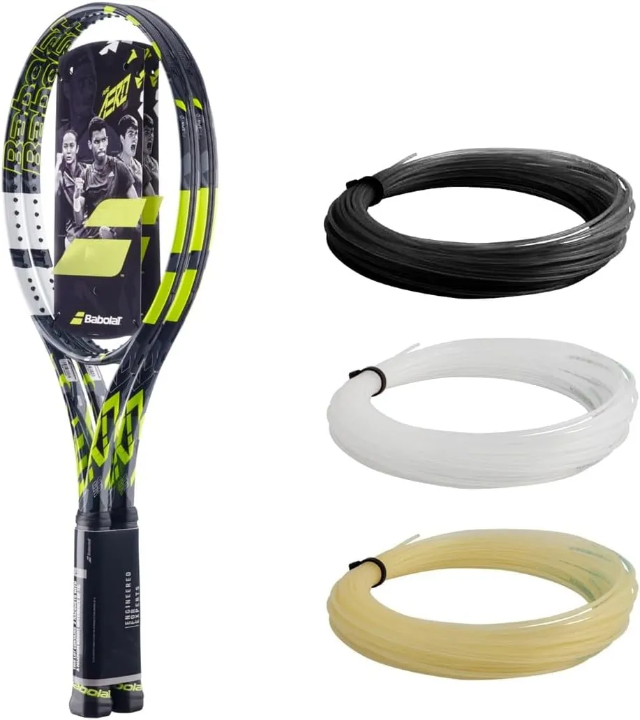 Babolat Pure Aero 98 x2 Tennis Racquet Strung with 16g Syn Gut at Mid-Range Tension