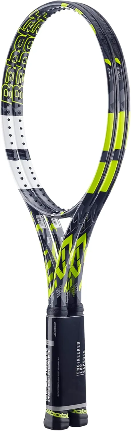 Babolat Pure Aero 98 x2 Tennis Racquet Strung with 16g Syn Gut at Mid-Range Tension