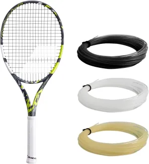 Babolat Pure Aero Lite Tennis Racquet Strung with 16g Syn Gut at Mid-Range Tension
