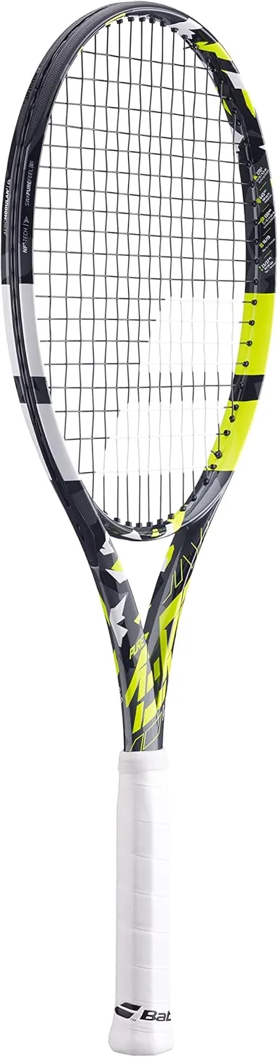 Babolat Pure Aero Lite Tennis Racquet Strung with 16g Syn Gut at Mid-Range Tension