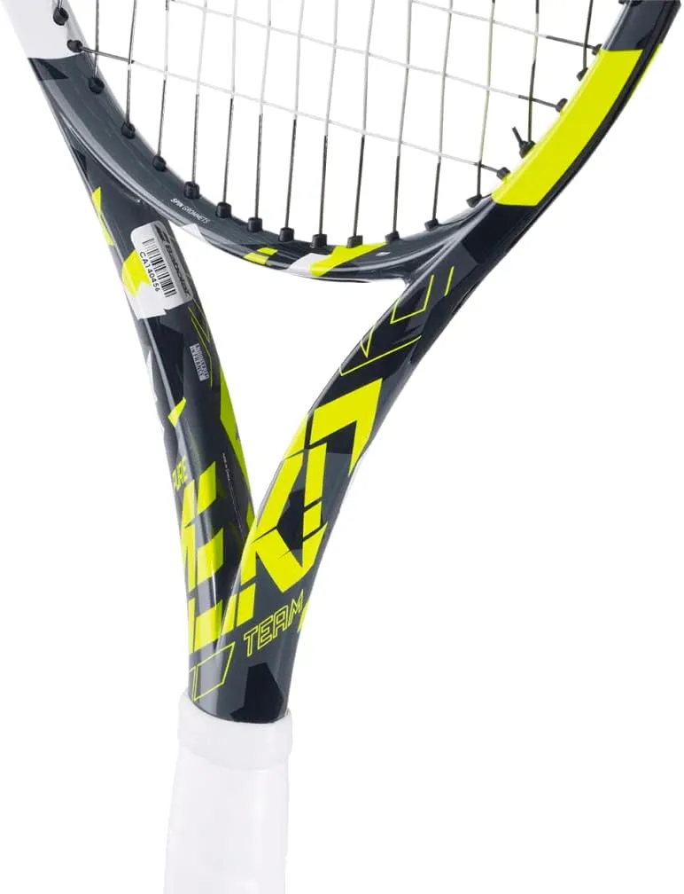 Babolat Pure Aero Team Tennis Racquet (7th Gen) Strung with 16g Syn Gut at Mid-Range Tension