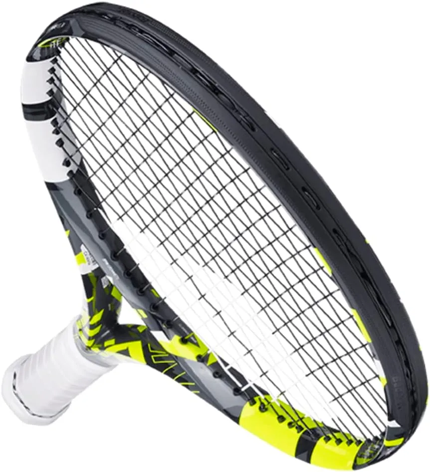 Babolat Pure Aero Team Tennis Racquet (7th Gen) Strung with 16g Syn Gut at Mid-Range Tension