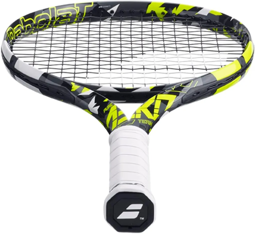 Babolat Pure Aero Team Tennis Racquet (7th Gen) Strung with 16g Syn Gut at Mid-Range Tension