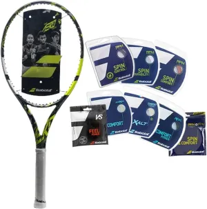 Babolat Pure Aero Team Tennis Racquet, Strung with Babolat String (4 1/2)