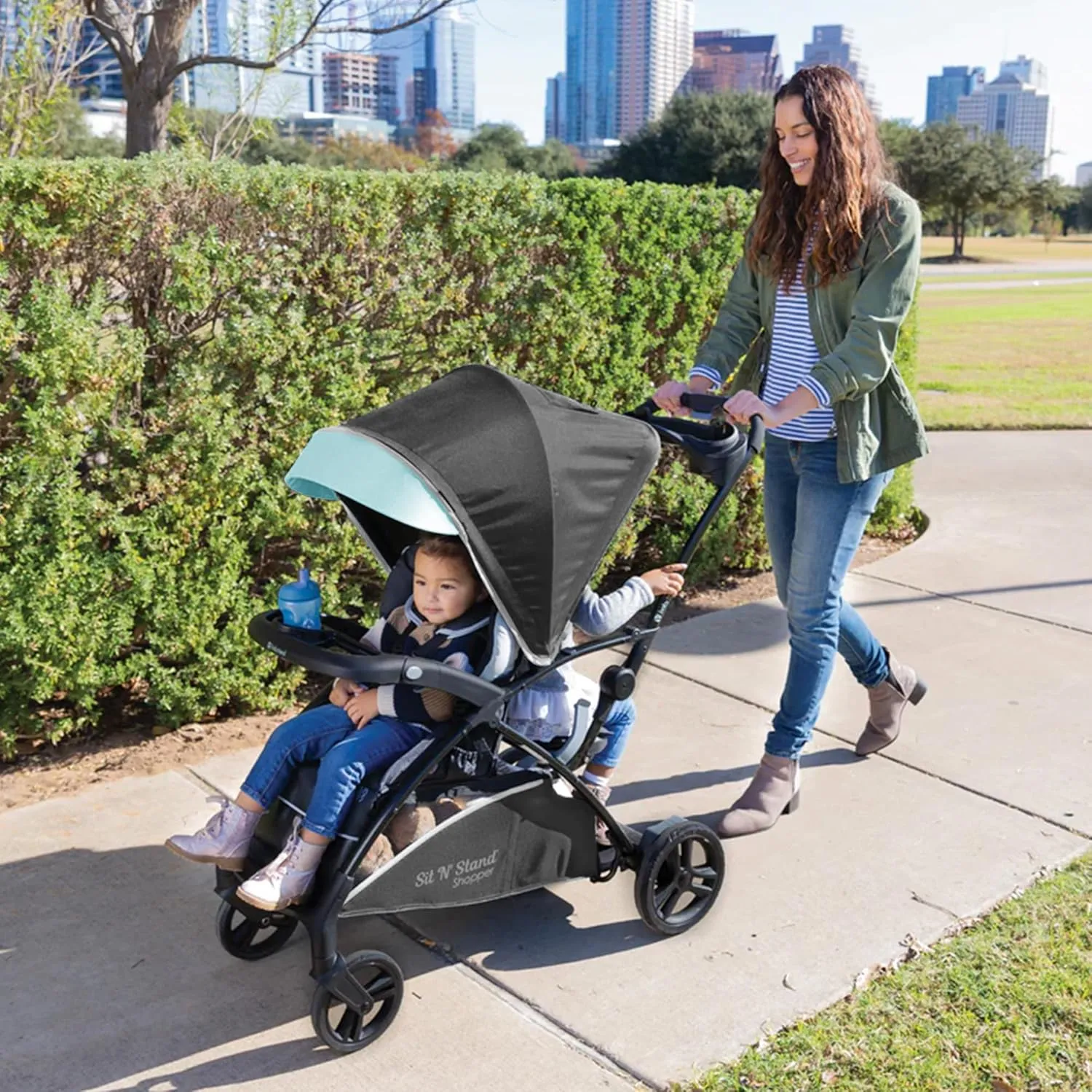 Baby Trend Sit N’ Stand® 5-in-1 Shopper Plus Stroller, Blue Mist