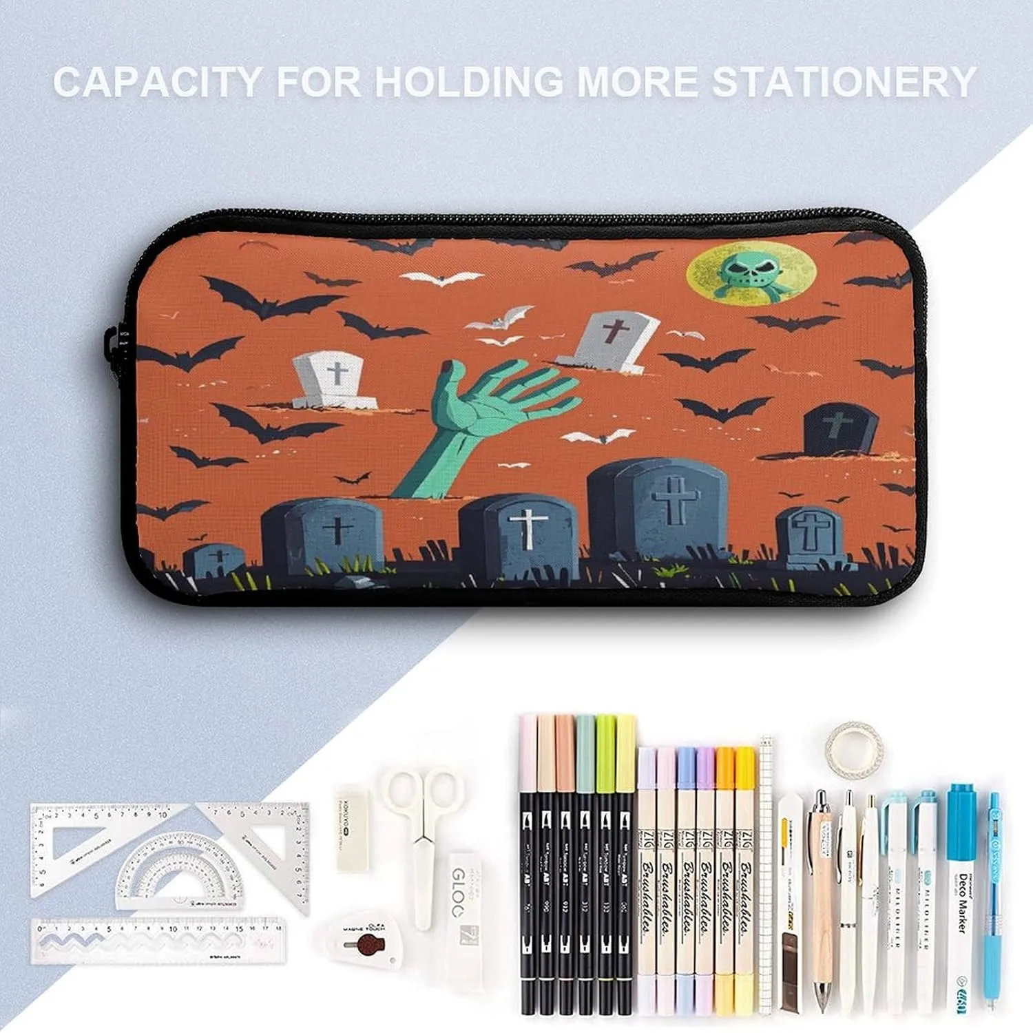 Backpack Lunch Bag Pencil Pouch Set, A Hand Coming Out of The Ground Print Lightweight & Durable 3-Piece Combo Ideal for Work, And Travel