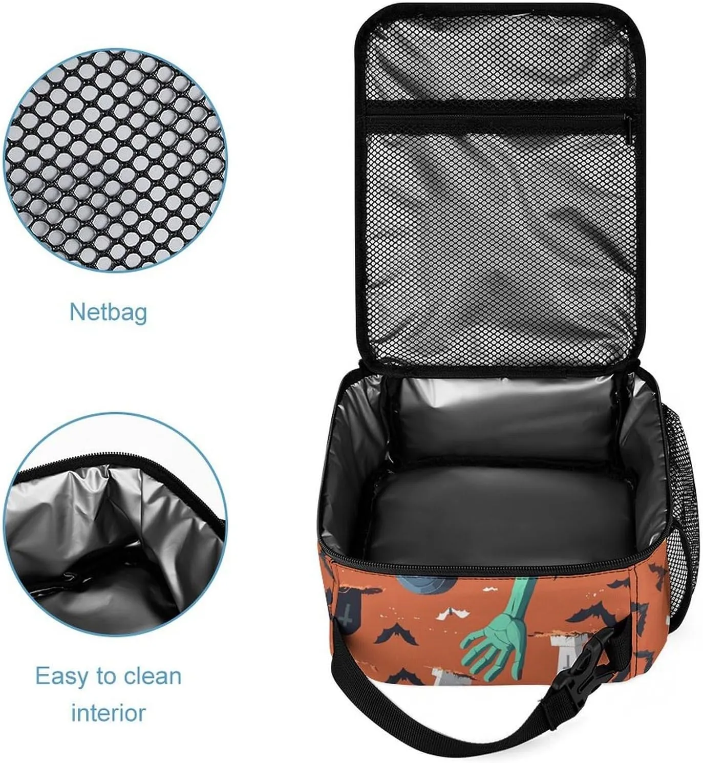 Backpack Lunch Bag Pencil Pouch Set, A Hand Coming Out of The Ground Print Lightweight & Durable 3-Piece Combo Ideal for Work, And Travel