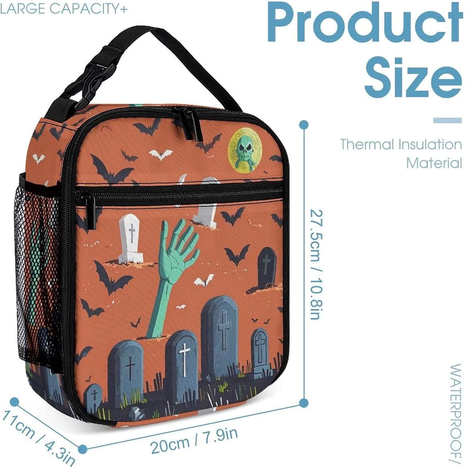 Backpack Lunch Bag Pencil Pouch Set, A Hand Coming Out of The Ground Print Lightweight & Durable 3-Piece Combo Ideal for Work, And Travel