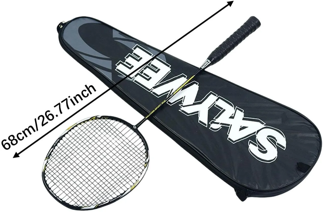 Badminton Racket 95G Casual Entertainment Portable Shuttlecock Racket with Carrying Bag for Sports Gym Backyard Garden Beach