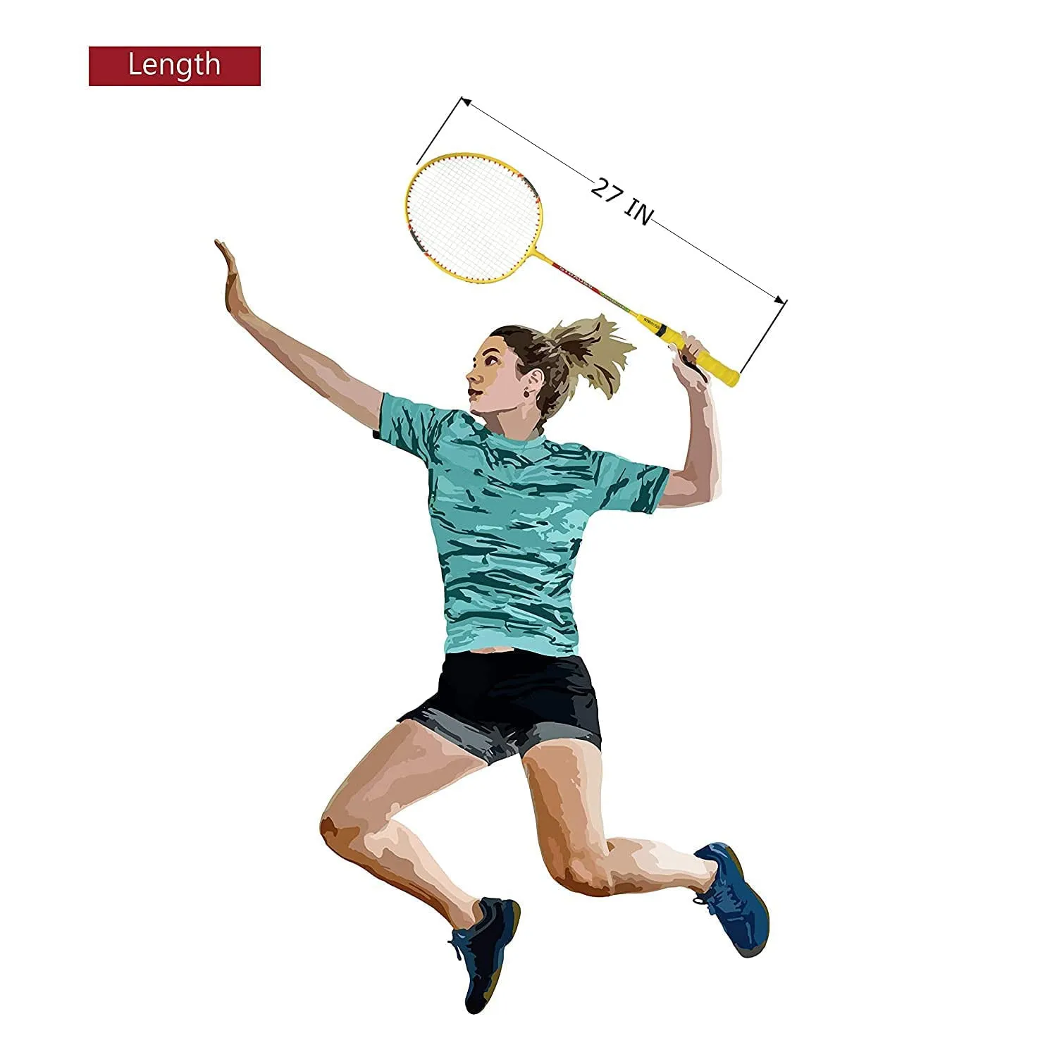 Badminton Racquet Strike 100 with Carry Bag (2 Pair) (Iron Material)