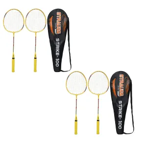 Badminton Racquet Strike 100 with Carry Bag (2 Pair) (Iron Material)