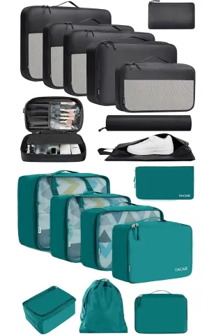 BAGAIL 8 Set Packing Cubes and 9 Set Luggage Packing Organizers U1
