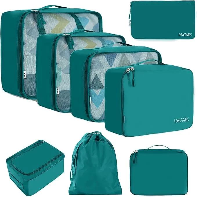 BAGAIL 8 Set Packing Cubes and 9 Set Luggage Packing Organizers U1