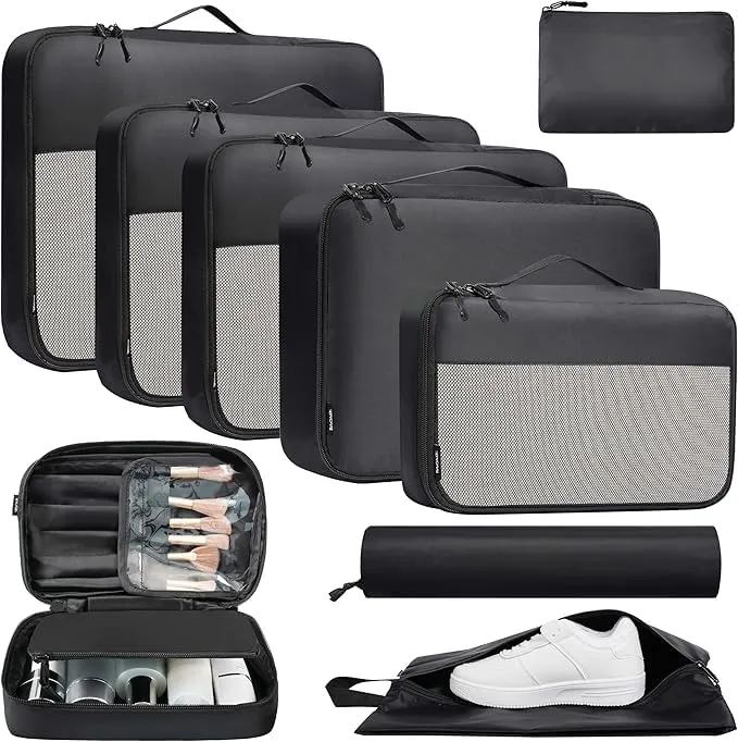 BAGAIL 8 Set Packing Cubes and 9 Set Luggage Packing Organizers U1