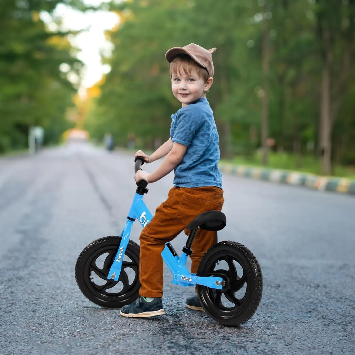 Balance Bike for 2-5 Year Old, 12 Inch Toddler Bike No Pedal Training Bicycle with Adjustable Seat Height, Airless Tire (Light Blue)