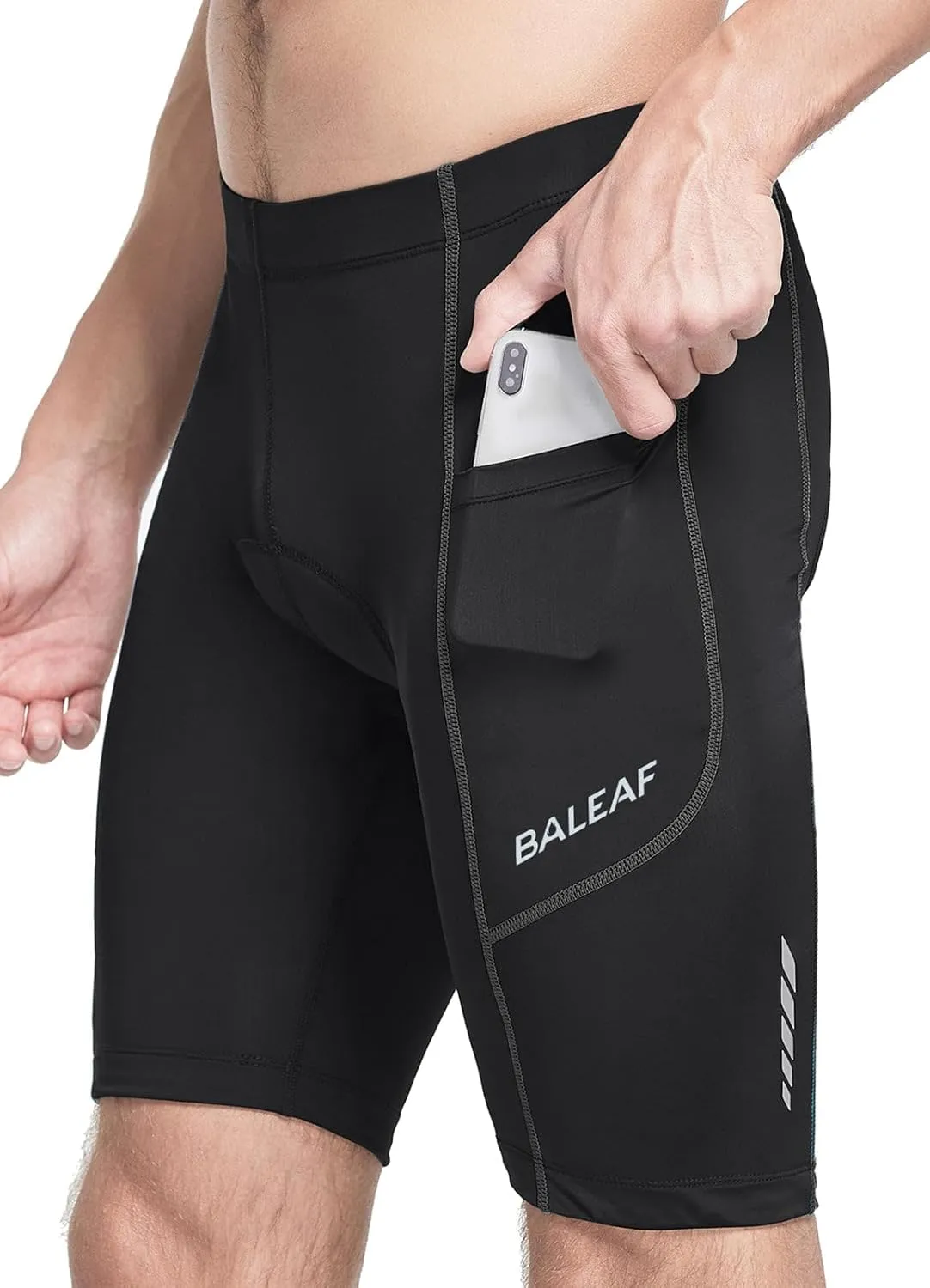 baleaf Men's Padded Bike Shorts Cycling Road Biking Riding Bicycle Cycle Wear Pockets UPF 50  MTB Accessories Tights