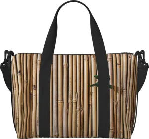 Bamboo Raft Travel Bag for Women Men Weekender Bags Carry on Overnight Bag Tote Bag Yoga Gym Bag for Gym, Work, Weekend, Travel, Personal Items