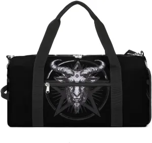 Baphomet Satan Satanic Sabbatic Goat Funny Gym Bag Travel Tote Bag Duffel Bag with Shoe Compartment for Weekender Sports Vacation