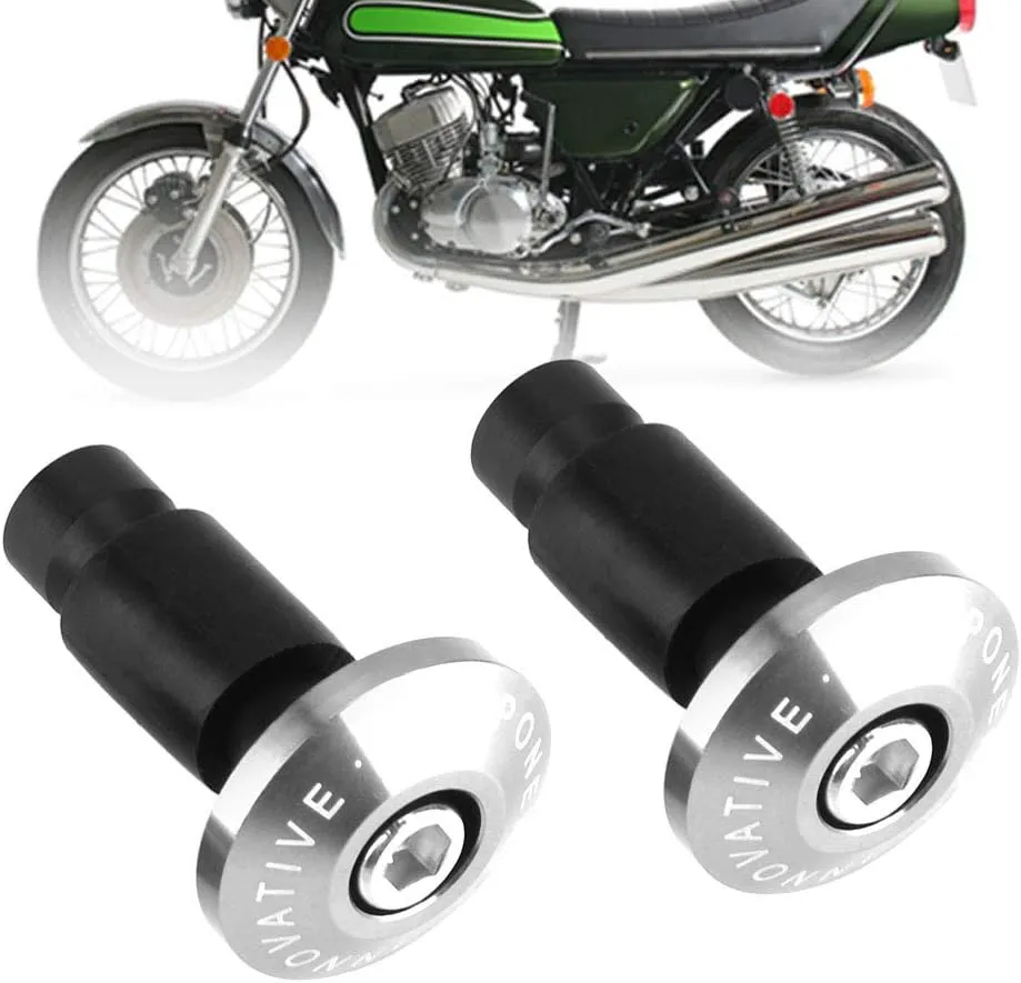 Bar End Plug, Handlebar End Plugs, 22mm 7/8inch Motorcycle Handlebar End Slider Plug Caps, Aluminum Bar Ends Handlebar for Most Bicycle Mountain Bike Road Bike MTB(Sliver)