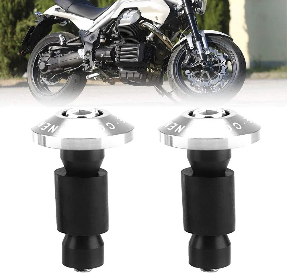 Bar End Plug, Handlebar End Plugs, 22mm 7/8inch Motorcycle Handlebar End Slider Plug Caps, Aluminum Bar Ends Handlebar for Most Bicycle Mountain Bike Road Bike MTB(Sliver)