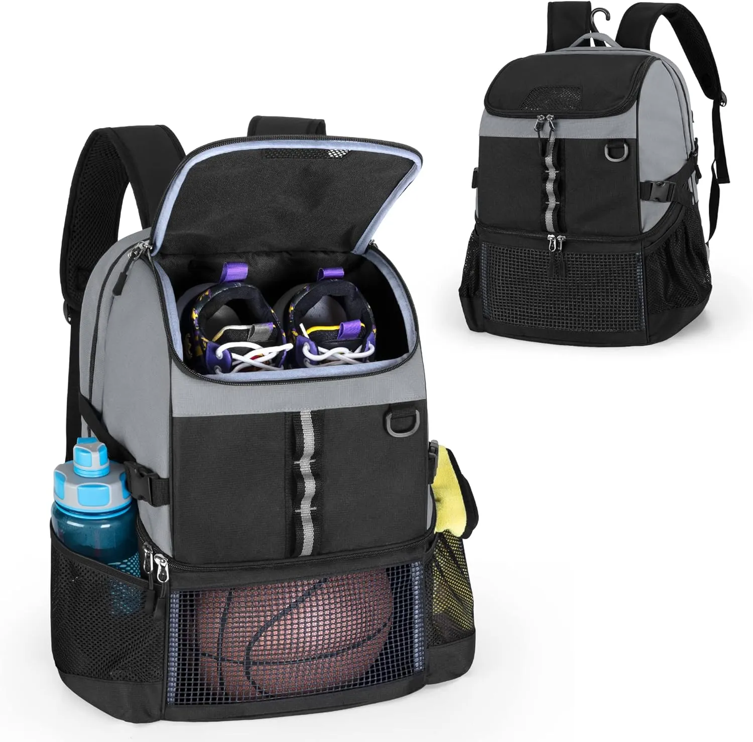 Basketball Bag, Soccer Equipment Bag with Ball & Shoe Compartment for Soccer Ball, Volleyball, Gym, Outdoor, Travel
