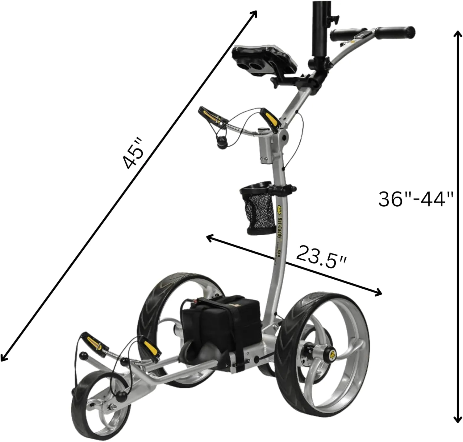 BATCADDY X8R Battery Powered Golf Push Cart with Remote, Dual Motor, 9-Speeds and Reverse, Cruise Control, Anti-Tip Wheels, and Downhill Control