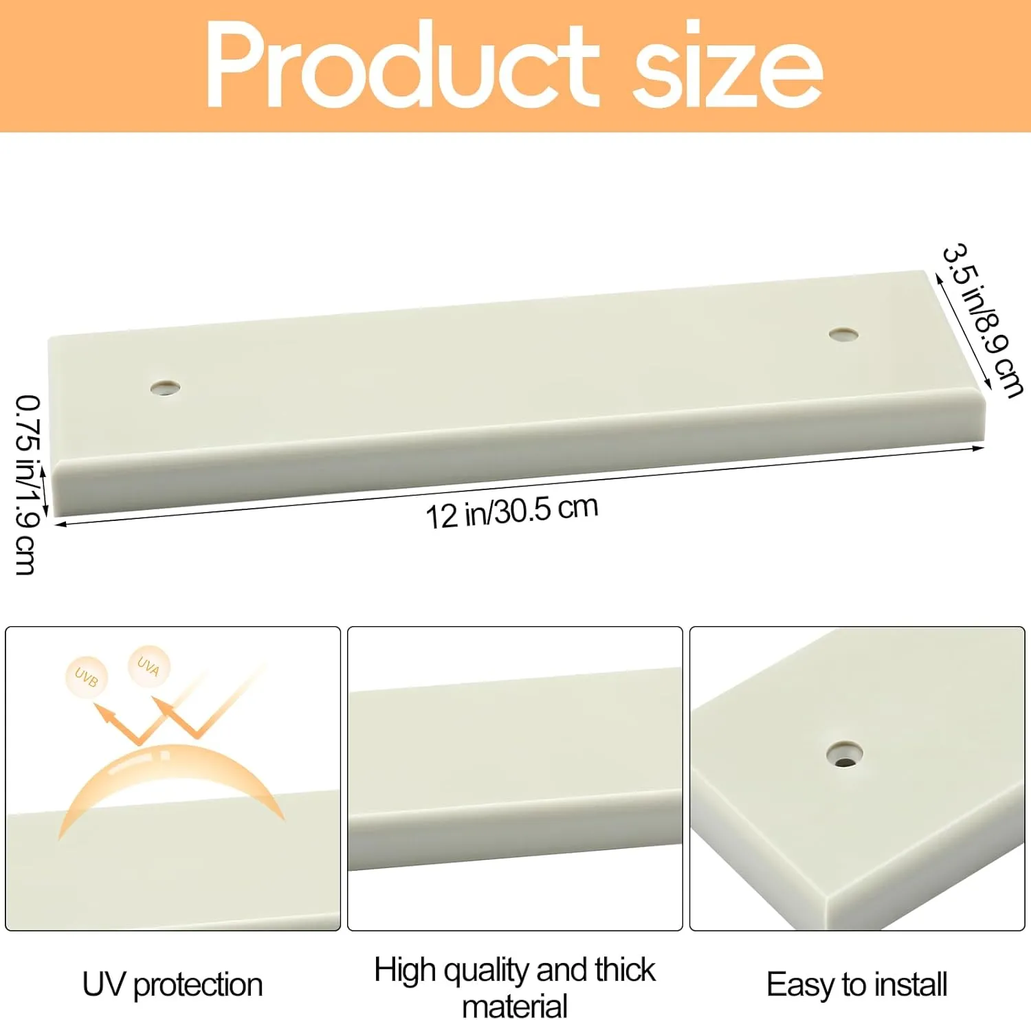 BBTO UV Resistant Marine Grade Resistant Boat Transducer Mounting Plate Block Hardware Kit for Boat, 12" 3. 5" 0. 75"