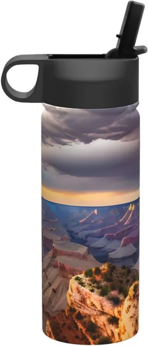 Beauty Grand Canyon 1 Print Flask Stainless Steel Water Bottle with Straw 18OZ FOR Outdoor Gym Commute